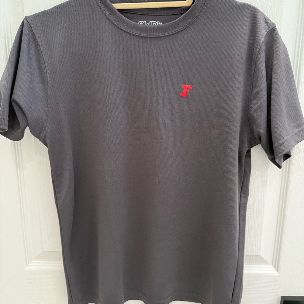 Gray T-Shirt with Red Logo